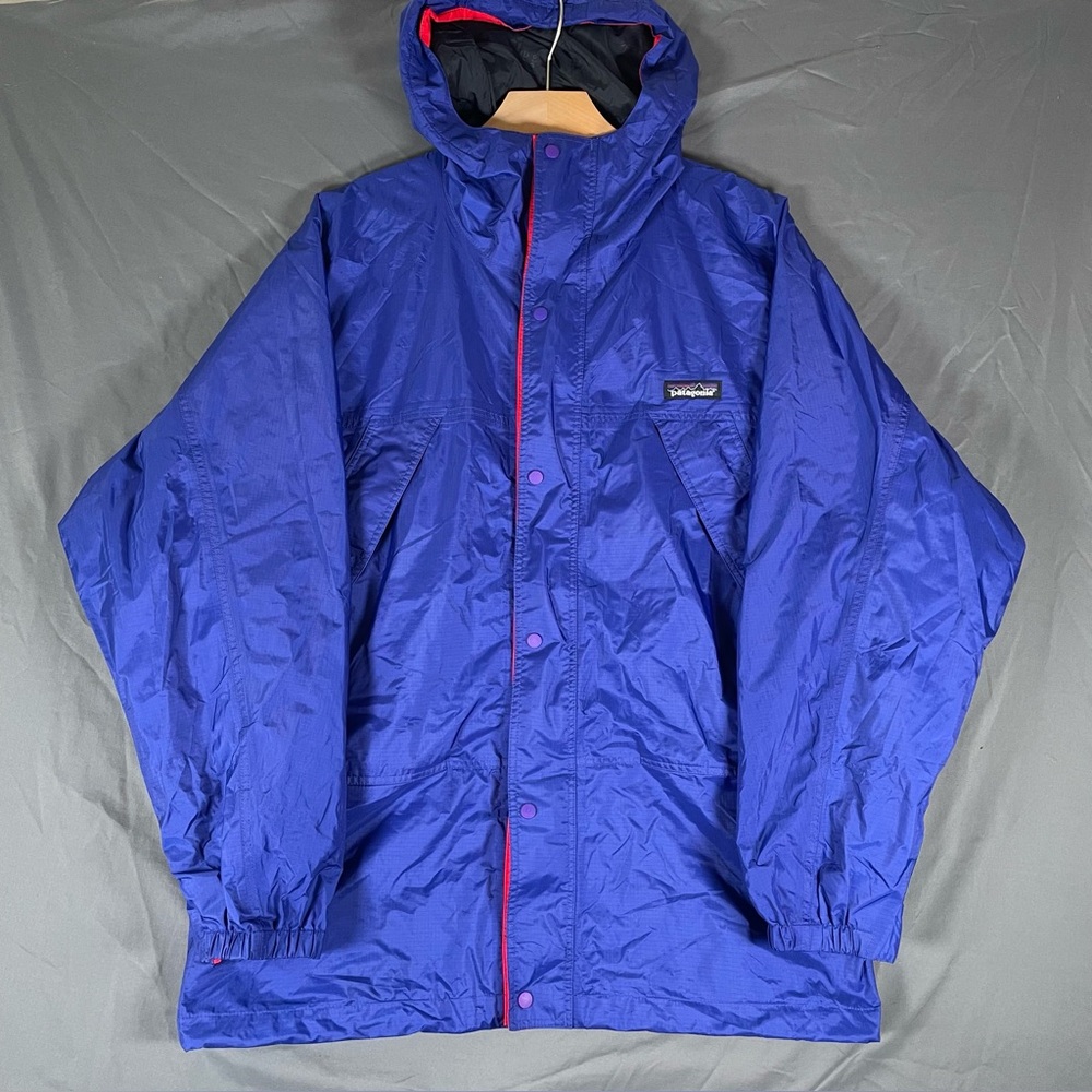 Patagonia K's Torrentshell Kids Size XL (14) Full Zip Blue Snap Button Active